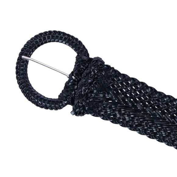 CTM Women's Braided Wide Belt with Matching Buckle - Picture 3 of 4